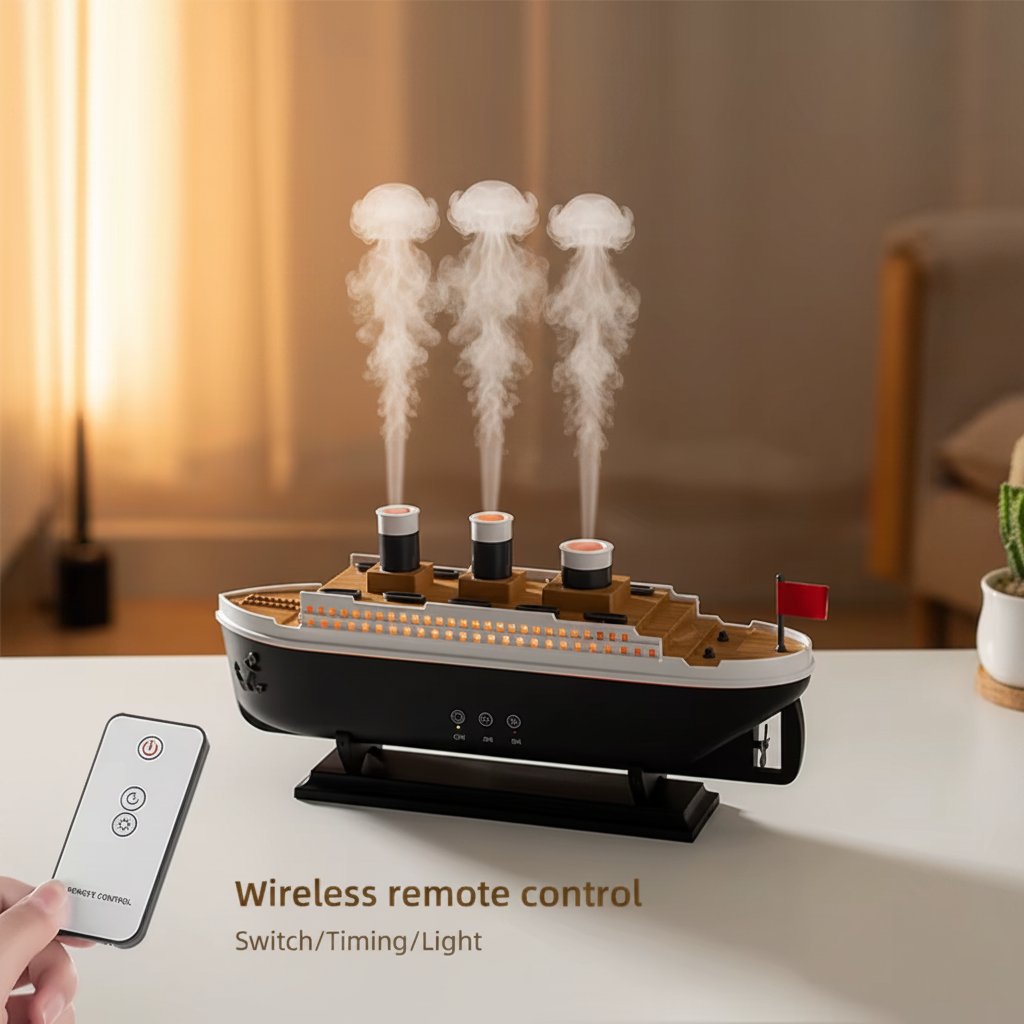 Titanic humidifier with wireless remote control and jellyfish mist